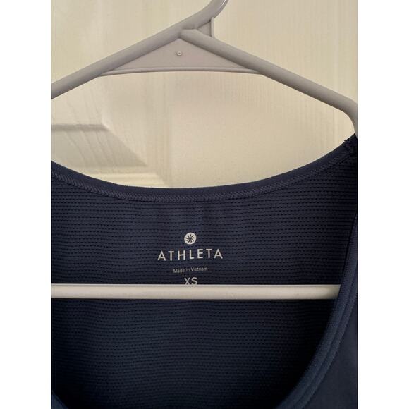 Athleta Gel Mesh Supercharged 2-in-1 Shelf Bra Tank Top Womens XS Blue Racerback - Picture 12 of 14